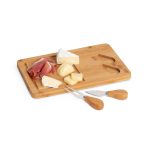 WOODS. Bamboo cheese board with 2 bamboo and stainless steel accessories - Image 2