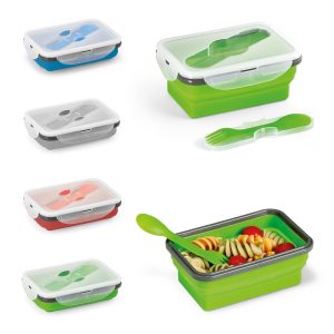 SAFFRON Lunch Box. Retractable hermetic box in silicone and PP 640 mL