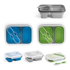 DILL Lunch Box. Retractable hermetic box in silicone and PP (480 and 760 mL)