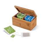 BURDOCK. Bamboo tea box with 2 compartments and magnet closure - Image 3