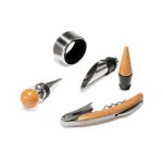 MORETO. Wine set with 4 pieces in wood and metal - Image 6