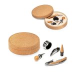 MORETO Wine set with 4 pieces in wood and metal
