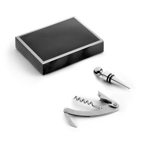 BARREL Zinc and stainless steel wine set