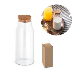 JASMIN 800 Borosilicate glass bottle with cork lid 800 mL