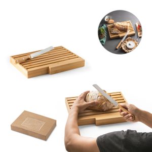 PASSARD Bread board in bamboo with stainless steel knife