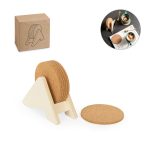 PLYCORK Plywood stand with 6 cork coasters
