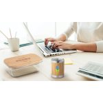 PORTOBELLO. Lunch Box. Hermetic box in borosilicate glass and bamboo lid 1000 mL - Image 3