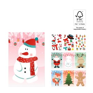 GLIMN Set of six sheets with Christmas figures and 3 sheets of stickers