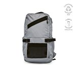 adjustable shoulder straps and side compression straps.  The 18L capacity provides ample room for all your belongings and the trolley strap on the back makes travelling easy. Individually packaged in recycled PE polybag. Suitable for full digital print possible on the zippered front pocket.