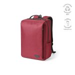 a trolley strap and a padded compartment for a 17” laptop. Supplied with an individual recycled cotton bag. Padded straps provide additional comfort.