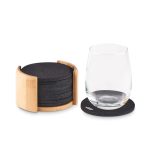 BAHIA - RPET coasters in bamboo holder - Image 3