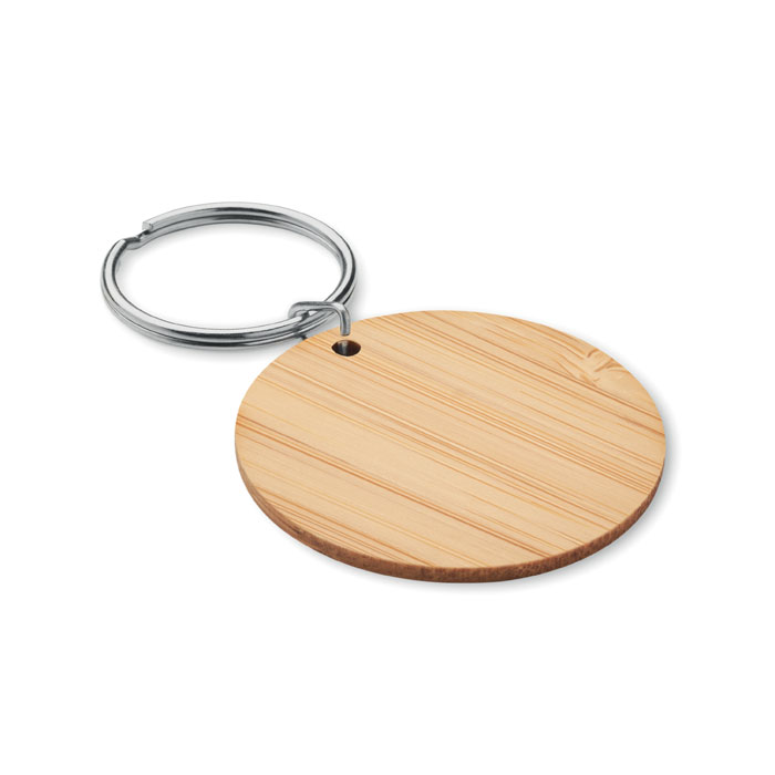mo6977-40 ROUNDBOO - Round bamboo key ring - Image 1