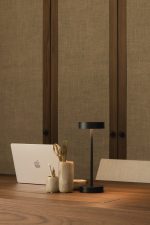 Modern cordless table lamp for hospitality and outdoor dining