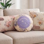 Custom Printed Linen Textured Round Cushion Cover 40cm - Image 9