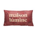 Custom printed linen textured rectangular cushion with company logo