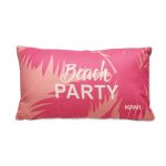 Linen textured promotional cushion with custom artwork