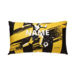 Branded rectangular filled cushion with custom artwork on both sides