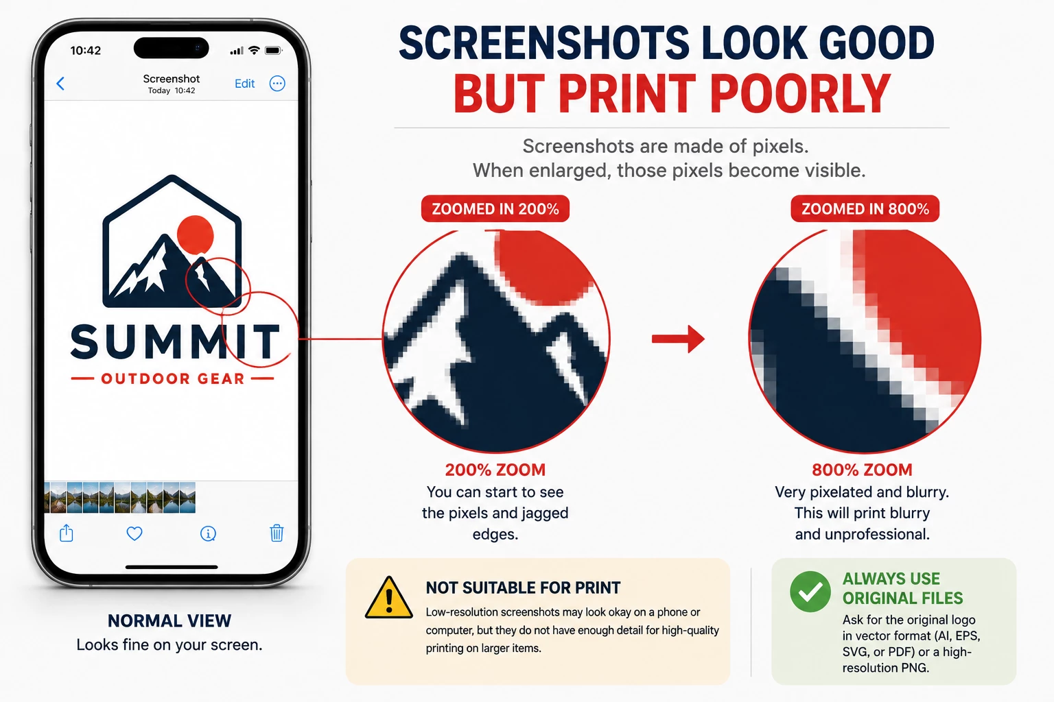 Why Screenshots Are Usually Unsuitable Why Screenshots Are Usually Unsuitable